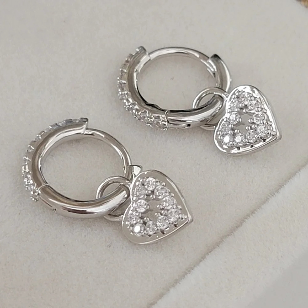 Sterling Silver 925 Rhodium Plated Earrings NEW